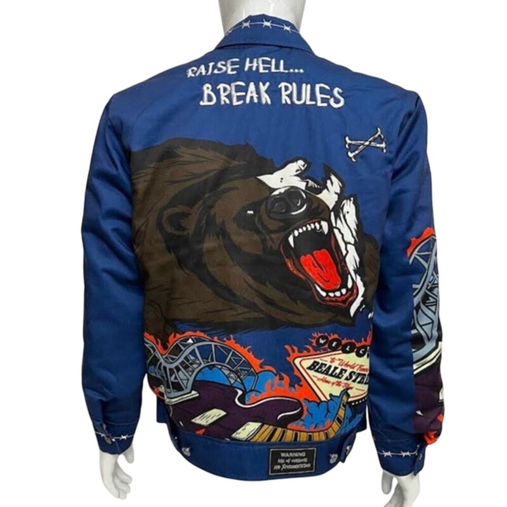 BRAND X Memphis Varsity Jacket XL | Raise Hell Break Rules Graphic Streetwear - Picture 2 of 9